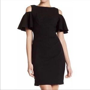 🖤LIKE NEW Eliza J Black Crepe Cold Shoulder Dress